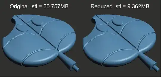 Reduction of file size Reduction of file size