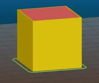 A skirt in Slic3r (green)