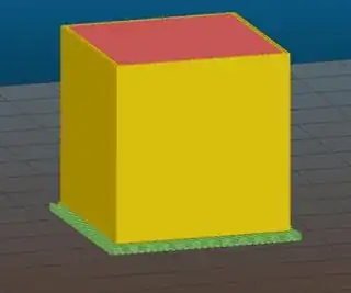 A raft in Slic3r (green)