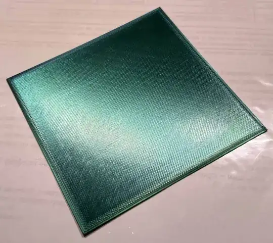 3D printed sample printed with 195 degrees Celsius and showing no printing errors