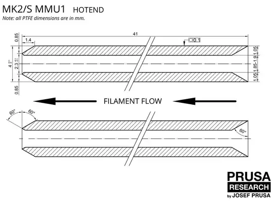 Josef Prusa PTFE tube chamfering