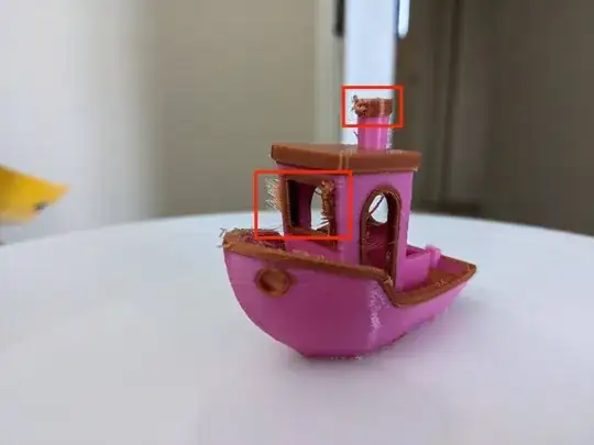 Dual-colour Benchy highlighting printing errors Dual-colour Benchy highlighting printing errors