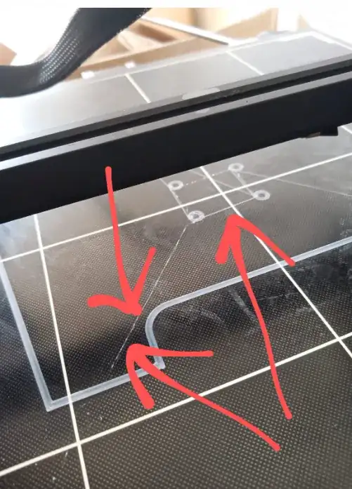 Photo of print bed with faint filament lines that don't look like part of the printed model Photo of print bed with faint filament lines that don't look like part of the printed model