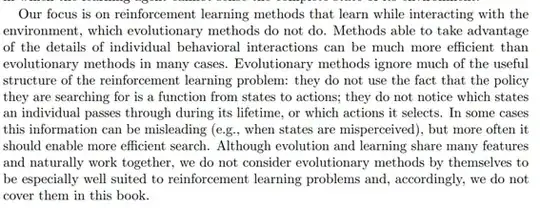 Evolution vs Learning Sutton&Barto 20202
