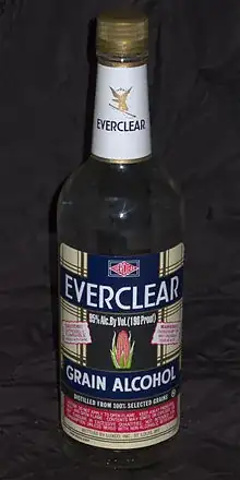 A bottle of 190-proof Everclear