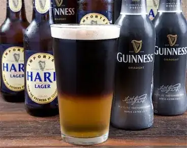 Disgusting looking Black and Tan 'cocktail'