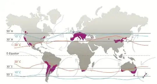 Map of wine growing regions