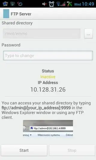 Solid Explorer FTP server screenshot