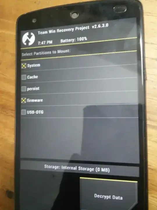 selected mount option