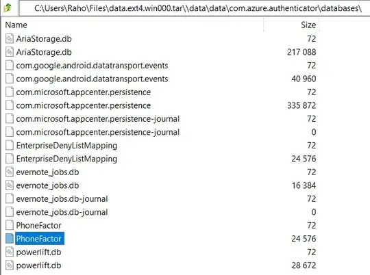 Me opening the "databases" folder
