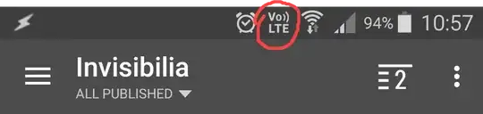 status bar with Vo LTE icon and freehand red circle