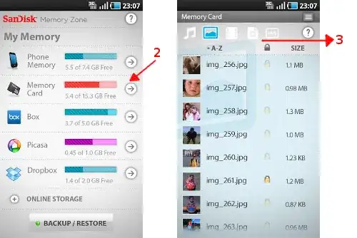 ScanDisk Screen shoots