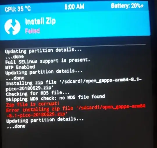 twrp getting error