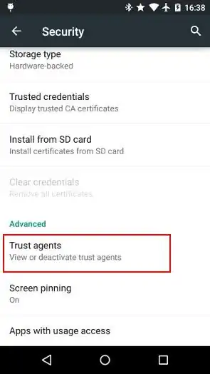 Setting\Security\Trusted Agents