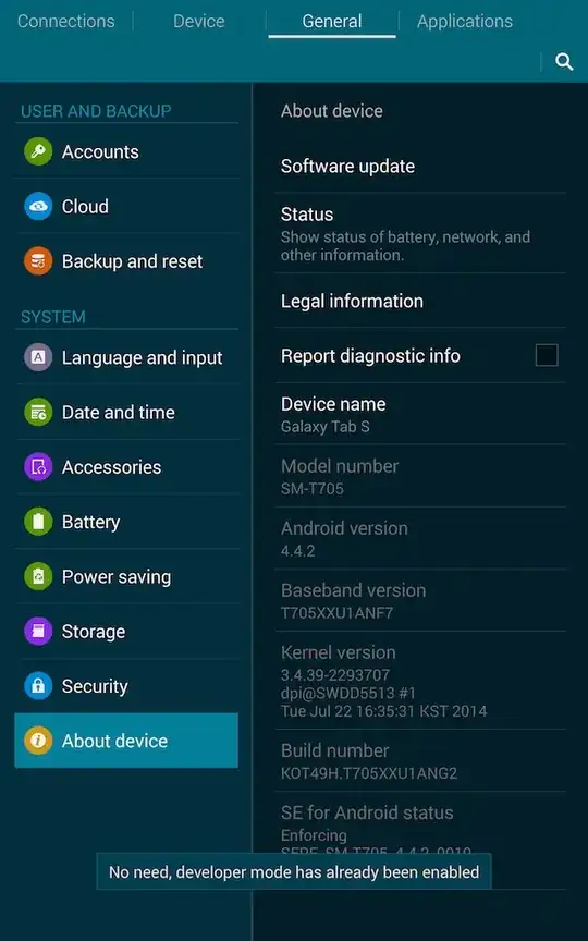 dev opt not shown on the menu