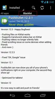Blacklisted apps