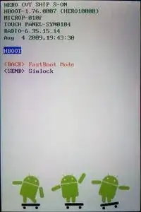 Initial menu after holding vol-down when booting