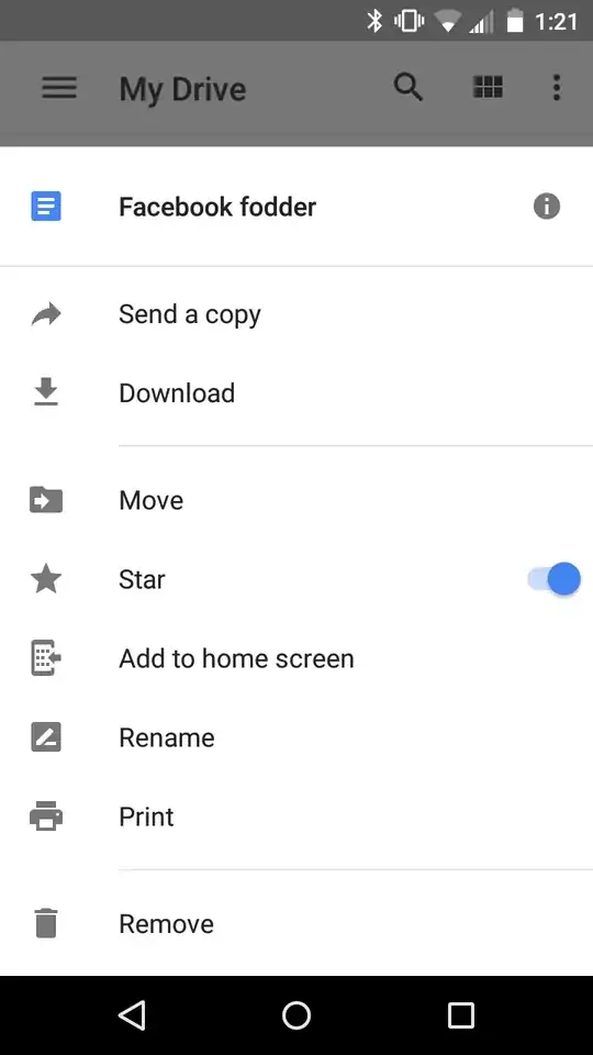 Google Drive screen listing actions including 'Add to home screen' IMG: