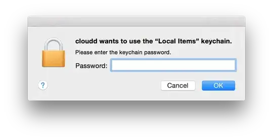 Cloudd wants to use the "Local items" keychain