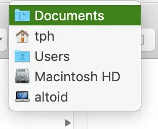 Finder "Documents" window showing full folder path