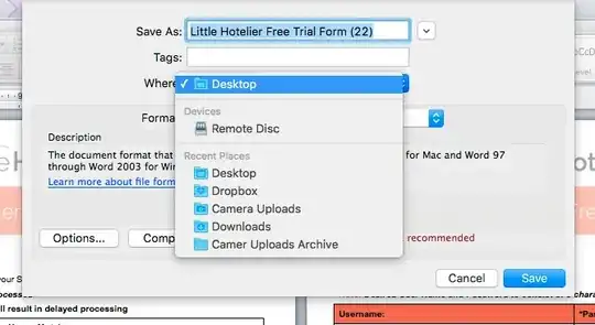 limited save as menu