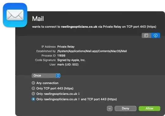 Alert from Little Snitch