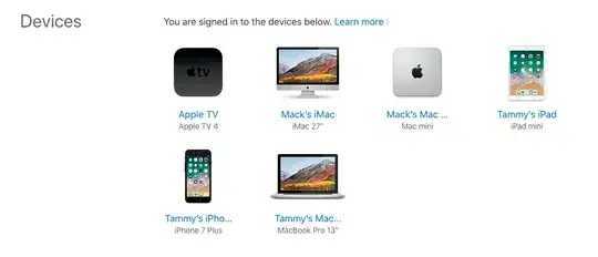 Devices seen on appleid.apple.com