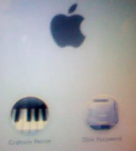 A named user and the Disk Password option at EfiLoginUI