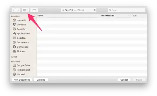 Mojave's File Open dialog