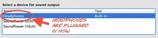 image detailing Sound Preferences pane with headphones plugged in