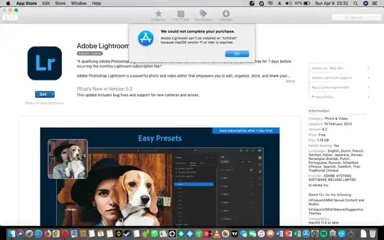Adobe Lightroom update failure
