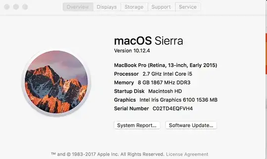 Screenshot: Mac info