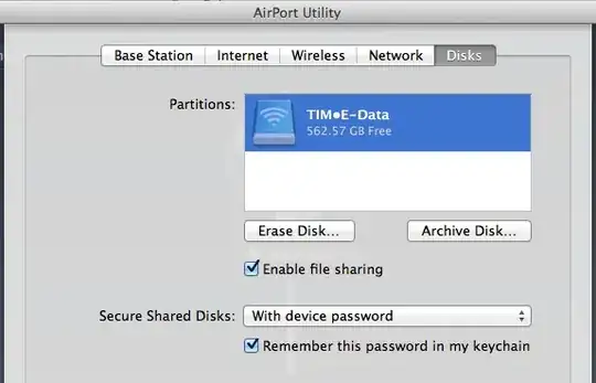 AirPort Utility Disks pane, showing Archive Disk button