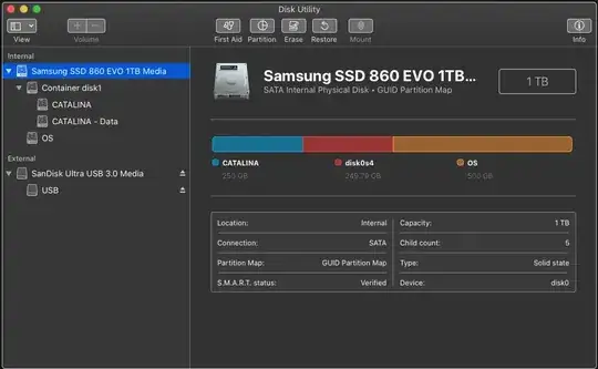 disk utility partition view