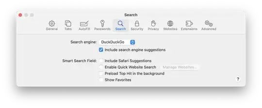 Safari Settings on macOS Monterey