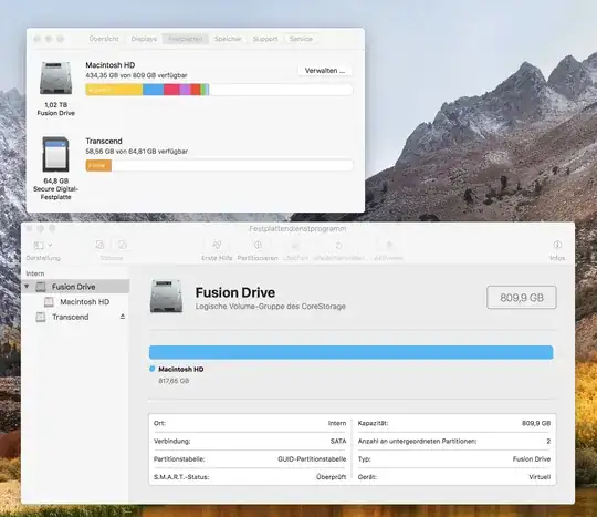 Sorry for the German Menu. This is showing "About this Mac" and my Diskutil