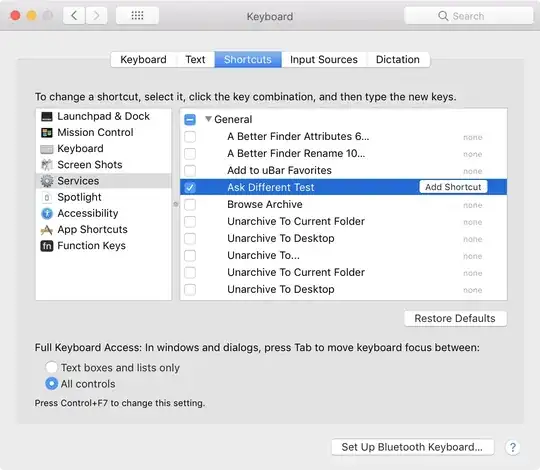 Service set shortcut