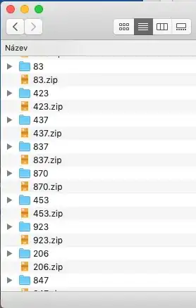 screenshot of folders in the List view