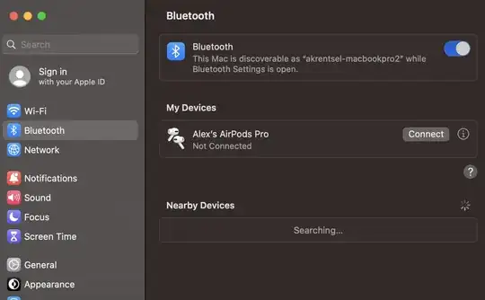 bluetooth menu in system preferences