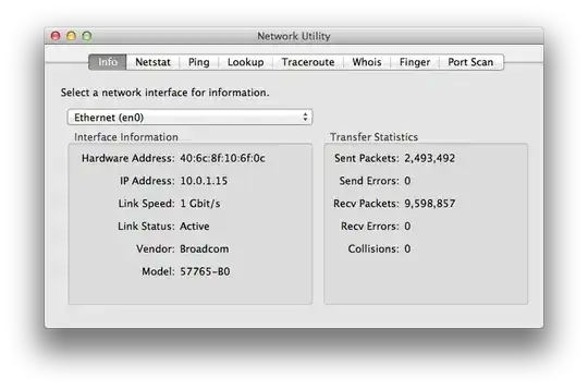 Network Utility Info tab