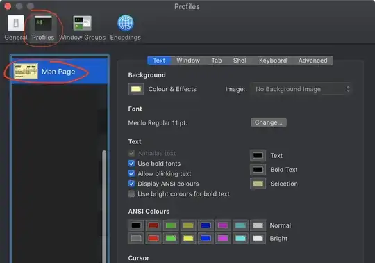 Man Page profile preferences