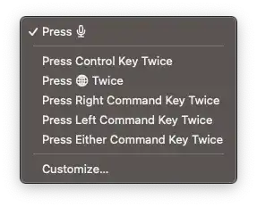 Dictation Shortcut: Press ️