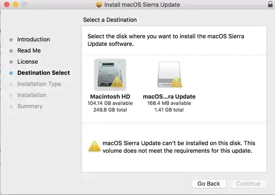 Screenshot: Install macOS Sierra Update