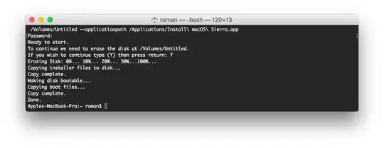 completed mounting of macOS installer