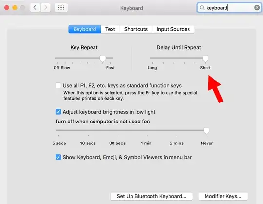 Setting the delay until the character accent menu is shown