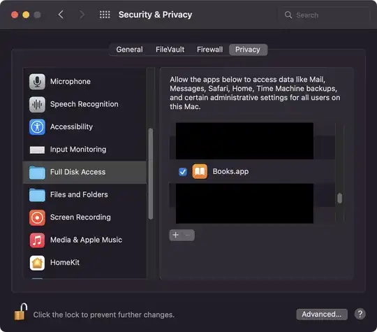 Full Disk Access Books.app