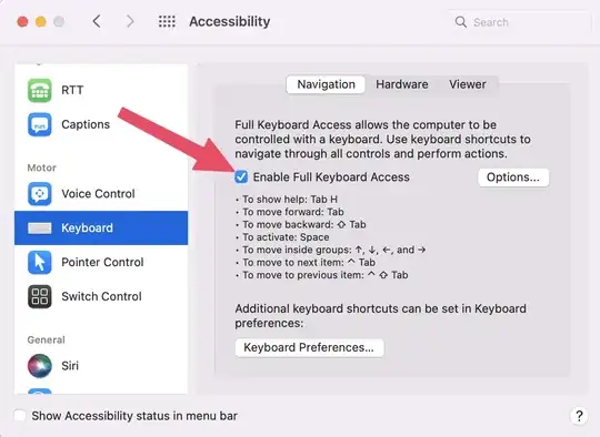 Screenshot of the Accessibility Keyboard preferences