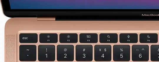 MacBook Air 2020 (Winter, M1) F-key layout