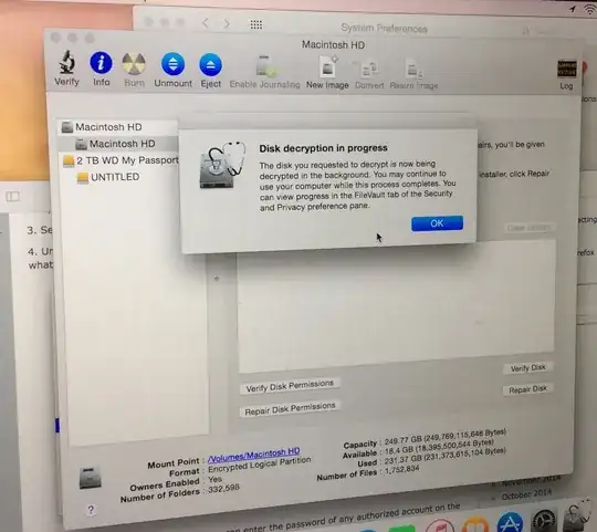 Disk decryption in progress