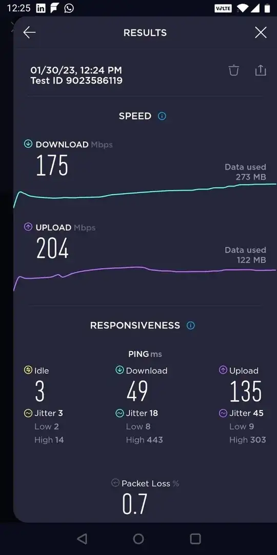 Speedtest Android Screenshot - 1